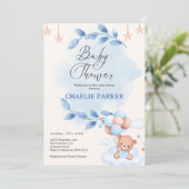 Purple Flowers Bouquet Invitation Kaart (Staand voorkant)