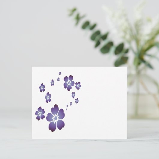 Purple Flowers Briefkaart (Staand voorkant)