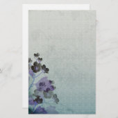 Purple Flowers Briefpapier (Voorkant / Achterkant)