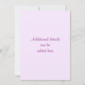 Purple Flowers Butterfly Invitation Kaart (Achterkant)