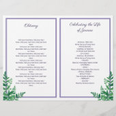 Purple Flowers Celebration of Life Funeral Program (Achterkant)