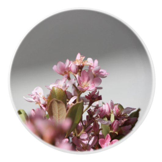 Purple Flowers Ceramic Knob. Keramische Knop (Voorkant)