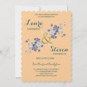 Purple Flowers Decoratie Huwelijksuitnodiging Kaart