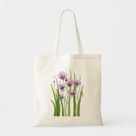 Purple Flowers en Bugs Canvas tas (Voorkant)