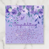 Purple Flowers en Glitter Gift Label (Voorkant)