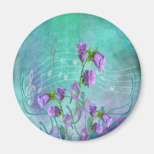 Purple Flowers en Musical Notes Magneet