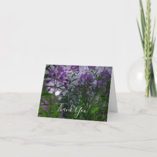 Purple Flowers Fantasy Night Bedankkaart