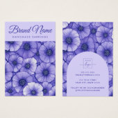 Purple flowers floral pattern earring display card visitekaartje (Voorkant /achterkant)