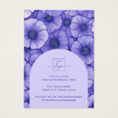 Purple flowers floral pattern earring display card visitekaartje (Achterkant)