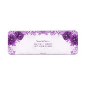 Purple Flowers Flourish Retouradres Label (Voorkant)