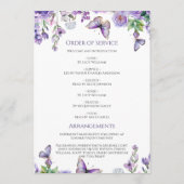 Purple Flowers Funeral Order of Service Programma (Achterkant)