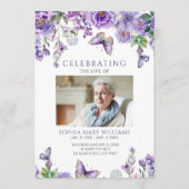 Purple Flowers Funeral Order of Service Programma (Voorkant)