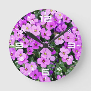 Purple Flowers Garden Ronde Klok