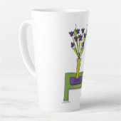'Purple Flowers' - Garder la vie simple latte Mug (Angle gauche)