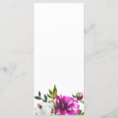 Purple Flowers & Greenery Leves Floral Wedding Menu (Achterkant)