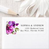 Purple Flowers & Greenery Return Address Label (Insitu)