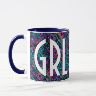 Purple Flowers - GRL PWR - Girl Power Mok
