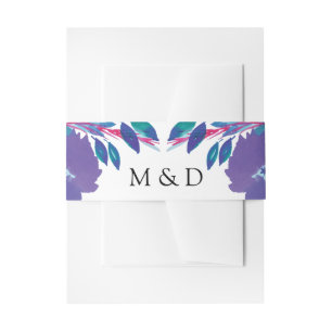 Purple Flowers Handbeschilderde Invitation Belly B Uitnodigingen Wikkel