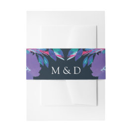 Purple Flowers Handbeschilderde Invitation Belly B Uitnodigingen Wikkel