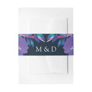 Purple Flowers Handbeschilderde Invitation Belly B Uitnodigingen Wikkel