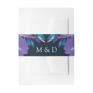 Purple Flowers Handbeschilderde Invitation Belly B Uitnodigingen Wikkel