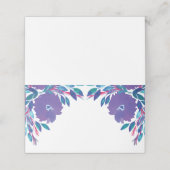 Purple Flowers Handbeschilderde Place Card (Buitenkant ongevouwen)