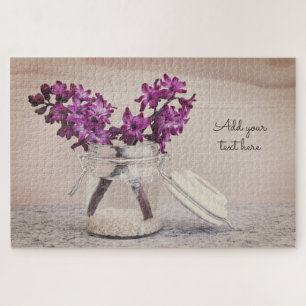 Purple Flowers in a Jar - Personalized Legpuzzel
