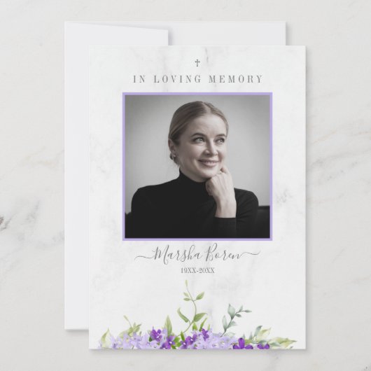 Purple Flowers in Loving Memory for Funeral (Voorkant)
