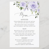 Purple Flowers, Lilac Flowers, Floral Wedding Menu (Devant)