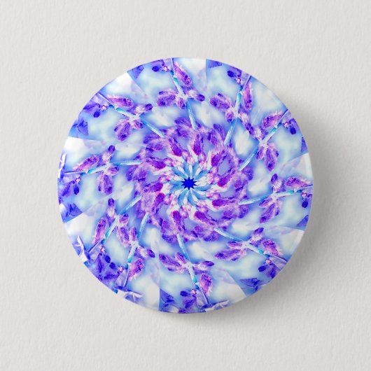 Purple Flowers Mandala Ronde Button 5,7 Cm (Voorkant)