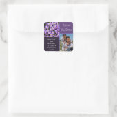 Purple Flowers Modern Sla de datum foto sticker (Tas)