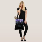 Purple Flowers Monogrammed Canvas tas (Op model)