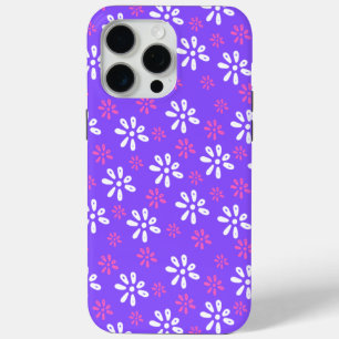 Purple Flowers Motif iPhone 15 Pro Max Coque