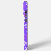 Purple Flowers Motif iPhone 15 Pro Max Coque (Verso / Gauche)