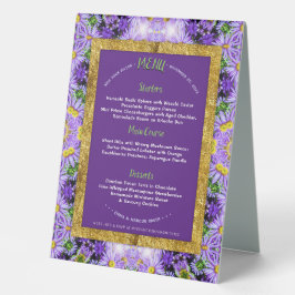 Purple Flowers Natuur Geometry Special Event Menu