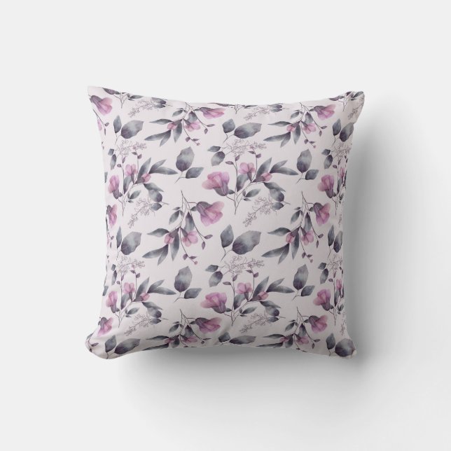 Purple flowers on a throw pillow kussen (Voorkant)