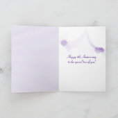 Purple Flowers on White Wood for 4th Jubileum Kaart (Binnen)