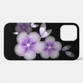 Purple Flowers op Black Case-Mate iPhone Case (Achterkant (horizontaal))