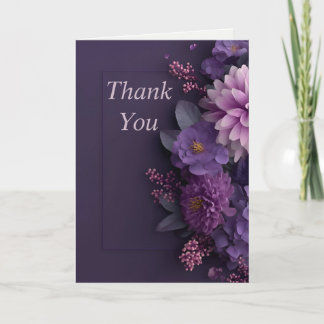 Purple Flowers op Dark Paarse bedankkaart
