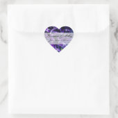 Purple Flowers Personal Wedding Hart Sticker (Tas)