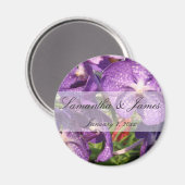 Purple Flowers Personal Wedding Magneet (Voorkant / Achterkant)