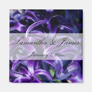 Purple Flowers Personal Wedding Magneet