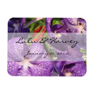 Purple Flowers Personal Wedding Magneet
