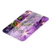 Purple Flowers Personal Wedding Magneet (Linkerzijde)