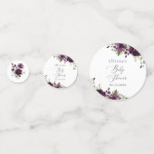 Purple Flowers, Plum Flowers, Boho, Baby shower Confetti (Achterkanten)