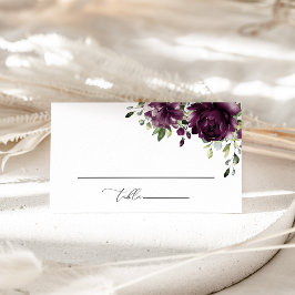Purple Flowers, Plum Flowers, Boho, Floral Wedding Plaatskaartje