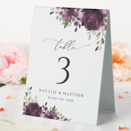 Purple Flowers, Plum Flowers, Boho, Table Numbers