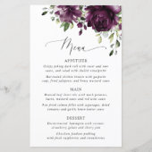 Purple Flowers, Plum Flowers, Bridal Shower Menu (Devant)