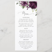 Purple Flowers, Plum Flowers, Bridal Shower Menu (Devant)