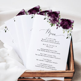Purple Flowers, Plum Flowers, Floral Wedding Menu